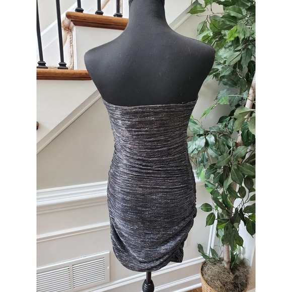 Express Women's Gray Polyester Off The Shoulder Knee Length Dress Size Small - Picture 7 of 11